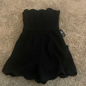 Express Black Scalloped Romper